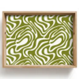 Lijnpatroon - Groen - Organisch Dienblad Rechthoek middel 911 -z3d_shopping