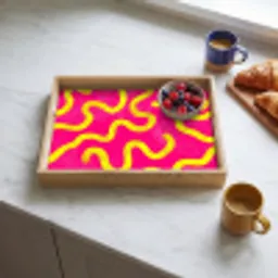 Lijn - Geel - Abstract Dienblad Rechthoek middel -sfeer2