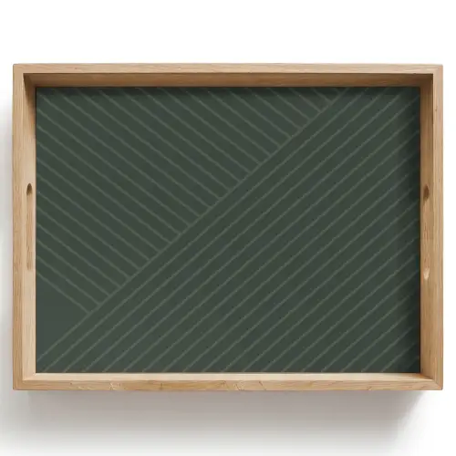 Lijnen - Abstract - Groen - Minimalistisch Dienblad Rechthoek middel -z3d_shopping