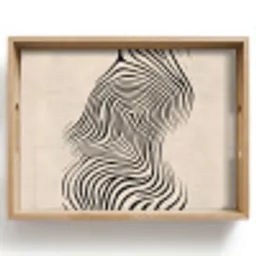 Lijnen - Abstract - Golvend - Zwart Dienblad Rechthoek middel -z3d_shopping