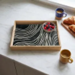 Lijnen - Patroon - Abstract - Wit Dienblad Rechthoek middel -sfeer2