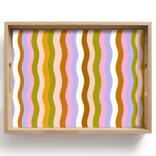 lijnen - Golven - Pastelkleuren - Patroon Dienblad Rechthoek middel -z3d_shopping