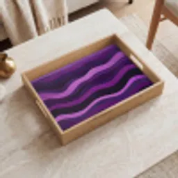 Lijnen - Golven - Paars - Abstract Dienblad Rechthoek middel -sfeer1