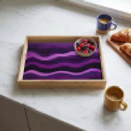 Lijnen - Golven - Paars - Abstract Dienblad Rechthoek middel -sfeer2