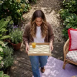Lijnen - Golvend - Crème Dienblad Rechthoek middel 911 -sfeer5