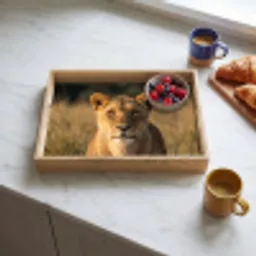 Leeuwin - Gras - Geel Dienblad Rechthoek middel -sfeer2