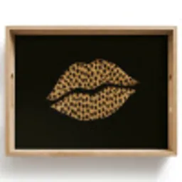 lip - Zwart - Panterprint Dienblad Rechthoek middel -z3d_shopping