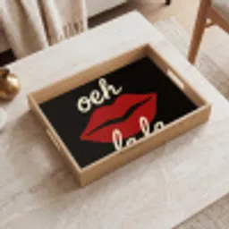 Lip - Rood - Quote Dienblad Rechthoek middel -sfeer1