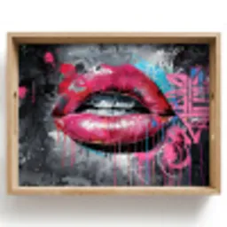 Lippen - Felroze - Graffiti - Verfstrepen Dienblad Rechthoek middel -z3d_shopping