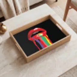 Lippen - Kleuren - Zwart Dienblad Rechthoek middel -sfeer1