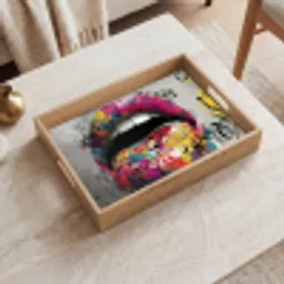 Lippen - Graffiti - Expressief Dienblad Rechthoek middel -sfeer1