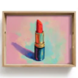 Lippenstift - Rood - Penseelstreken Dienblad Rechthoek middel -z3d_shopping