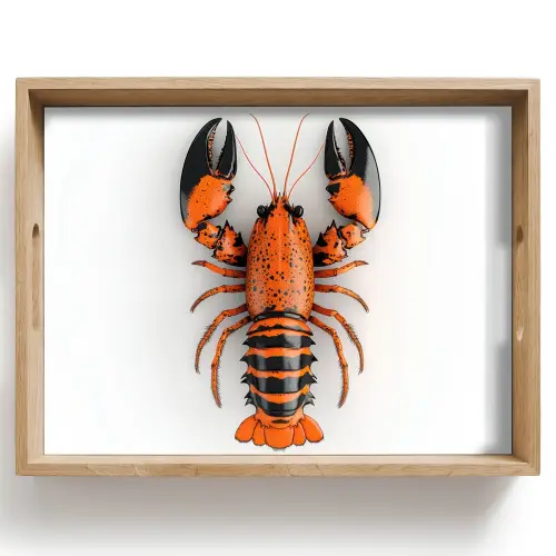 Kreeft - Zwart - Oranje - Wit - Uniek Dienblad Rechthoek middel -z3d_shopping