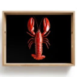 Kreeft - Glossier Rood - Zwart Dienblad Rechthoek middel -z3d_shopping