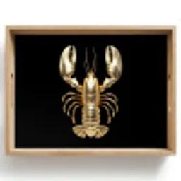 Kreeft - Goud - Textuur - Zwart Dienblad Rechthoek middel -z3d_shopping