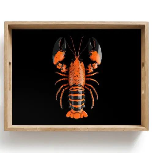 Kreeft - Oranje - Zwart - Modern Dienblad Rechthoek middel -z3d_shopping