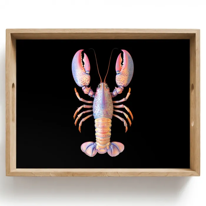 Kreeft - Roze - Zacht - Zwart Dienblad Rechthoek middel -z3d_shopping