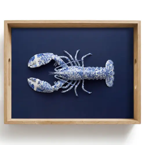 Kreeft - Porselein - Delfts - Blauw Dienblad Rechthoek middel -z3d_shopping