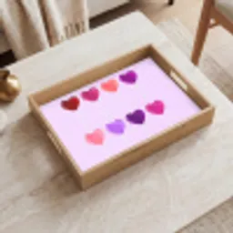 Lolly - Hart - Roze - Snoep Dienblad Rechthoek middel -sfeer1