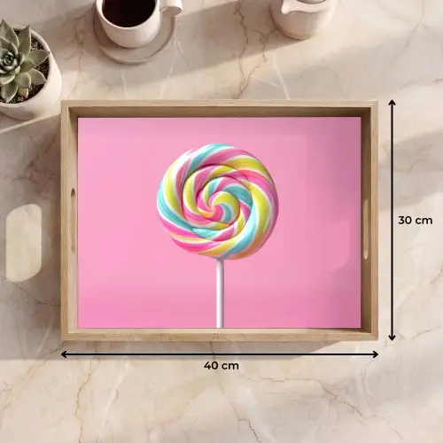 Lolly - Roze - Snoep - Zoet Dienblad Rechthoek middel -USP_Formaat