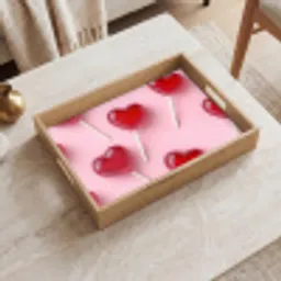 Lollies - Hartjes - Roze Dienblad Rechthoek middel -sfeer1