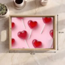 Lollies - Hartjes - Roze Dienblad Rechthoek middel -USP_Formaat