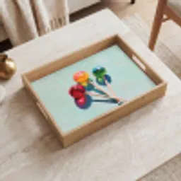 Lollys - Schaduw - Drie - Blauw Dienblad Rechthoek middel -sfeer1