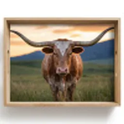 Longhorn - Landschap - Zonsondergang Dienblad Rechthoek middel -z3d_shopping