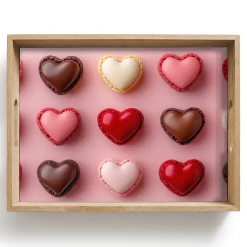 Macarons - Hartjes - Kleurrijk - Roze Dienblad Rechthoek middel -z3d_shopping