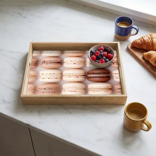 Macarons - Beige - Bruin Dienblad Rechthoek middel -sfeer2