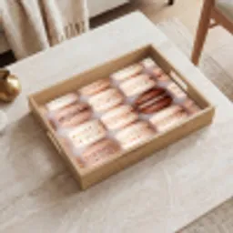 Macarons - Beige - Bruin Dienblad Rechthoek middel -sfeer1