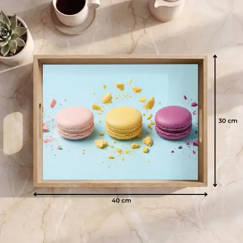Macarons - Kleurrijk - Pastel Dienblad Rechthoek middel -USP_Formaat