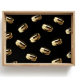 Macarons - Patroon - Goud - Zwart Dienblad Rechthoek middel -z3d_shopping