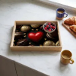 Macarons - Rood - Hart Dienblad Rechthoek middel -sfeer2