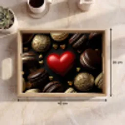 Macarons - Rood - Hart Dienblad Rechthoek middel -USP_Formaat