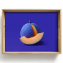 Meloen - Blauw - Oranje - Kunstzinnig Dienblad Rechthoek middel -z3d_shopping