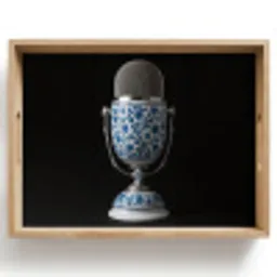 Microfoon - Delfts blauw - Muziek Dienblad Rechthoek middel -z3d_shopping