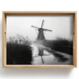 Molen - Weerspiegeling - Landschap - Water Dienblad Rechthoek middel -z3d_shopping