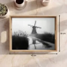 Molen - Weerspiegeling - Landschap - Water Dienblad Rechthoek middel -USP_Formaat
