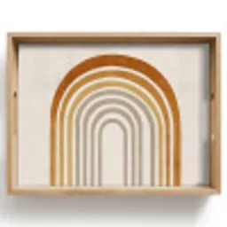 Minimalistisch - Boog - Lijnen - Beige Dienblad Rechthoek middel -z3d_shopping