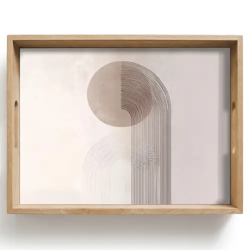 Minimalistisch - Cirkel - Lichtgrijs Dienblad Rechthoek middel -z3d_shopping