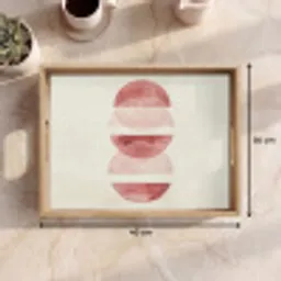 Minimalistisch - Cirkels - Roze Dienblad Rechthoek middel -USP_Formaat