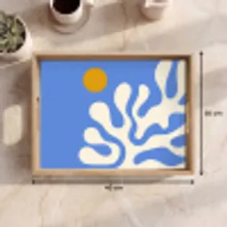 Minimalistisch - Organisch patroon - Blauw Dienblad Rechthoek middel -USP_Formaat