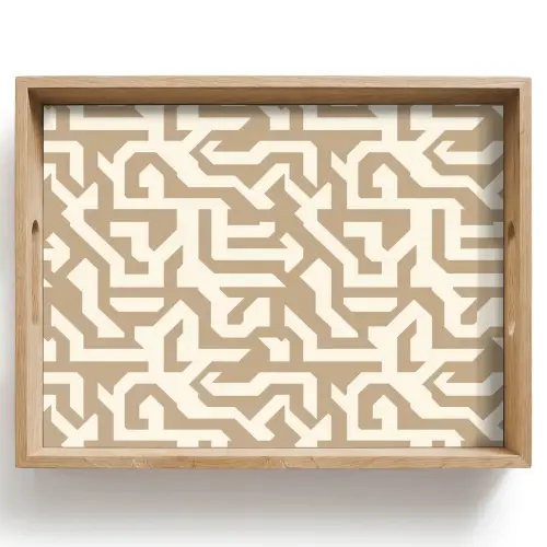 Modern - Abstract - Beige Dienblad Rechthoek middel 911 -z3d_shopping