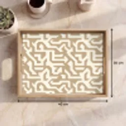 Modern - Abstract - Beige Dienblad Rechthoek middel 911 -USP_Formaat