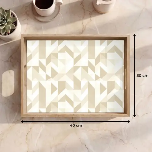 Modern - Abstract - Beige Dienblad Rechthoek middel 911 -USP_Formaat