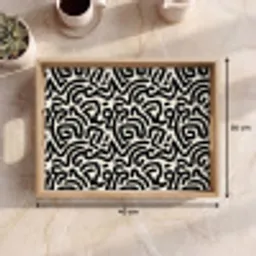 Modern - Abstract - Zwart Dienblad Rechthoek middel 911 -USP_Formaat