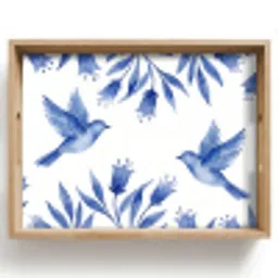 Modern - Vogels - Delfts - Blauw Dienblad Rechthoek middel -z3d_shopping