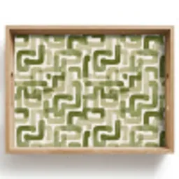 Modern - Grafisch - Groen Dienblad Rechthoek middel 911 -z3d_shopping