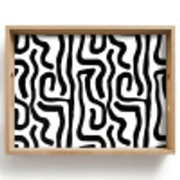 Modern - Lijnen - Zwart Dienblad Rechthoek middel 911 -z3d_shopping